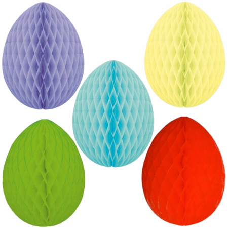 Set of 10x colored easter eggs honeycombs 10 cm