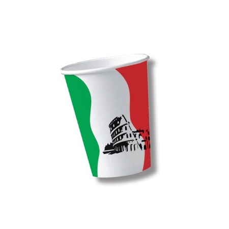 10x stuks Italie thema wegwerp bekers/bekertjes
