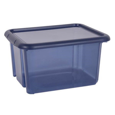 10x pieces storage boxes plastic dark blue L44 x W36 x H25 cm stackable