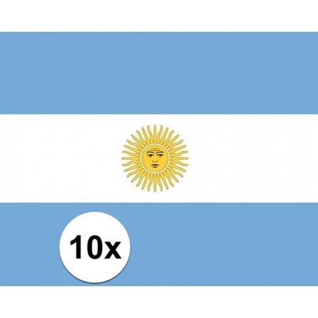 10x stuks Vlag Argentinie stickers