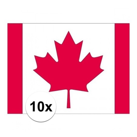 10x stuks Vlag Canada stickers