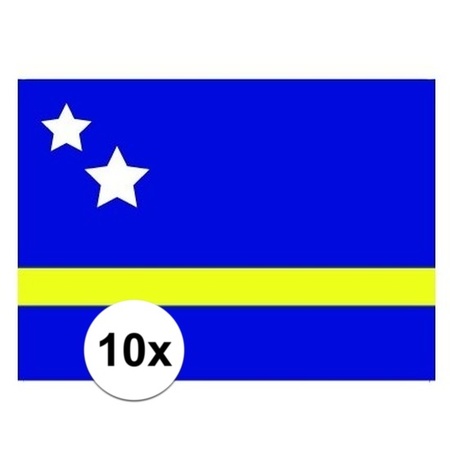 10x stuks Vlag Curacao stickers