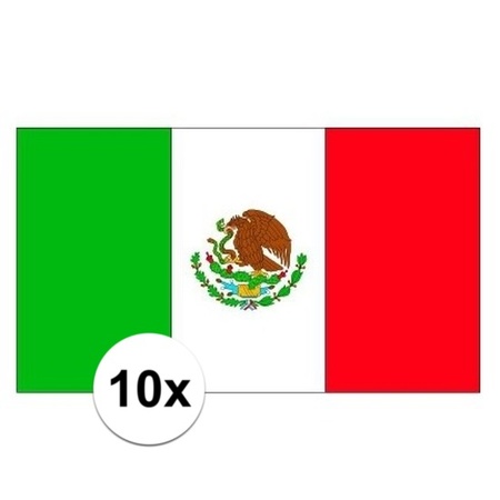10x stuks Vlag Mexico stickers