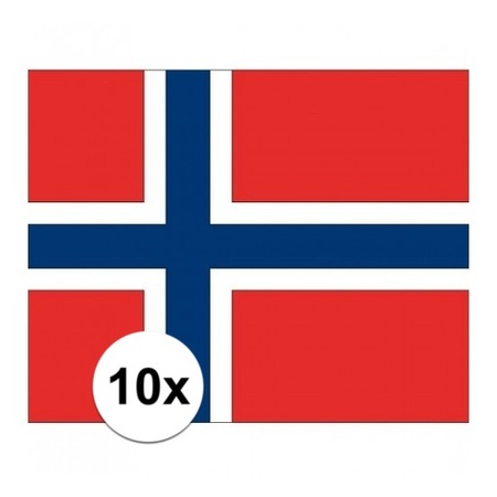 10x stuks Vlag Noorwegen stickers