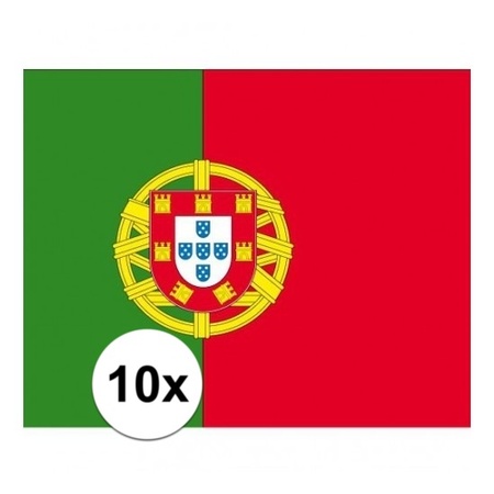 10x stuks Vlag Portugal stickers