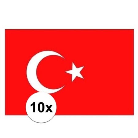 10x stuks Vlag Turkije stickers