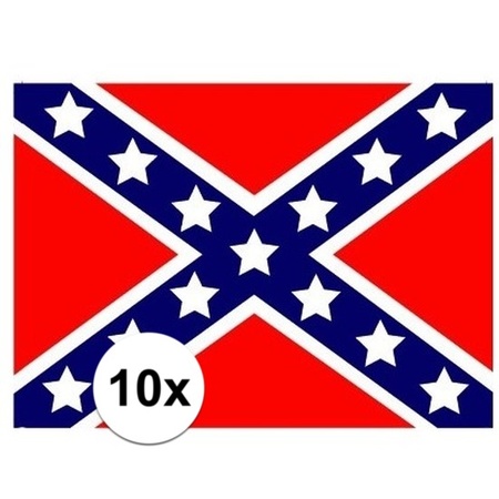 10x stuks Vlag USA rebel stickers