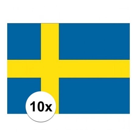 10x stuks Vlag Zweden stickers