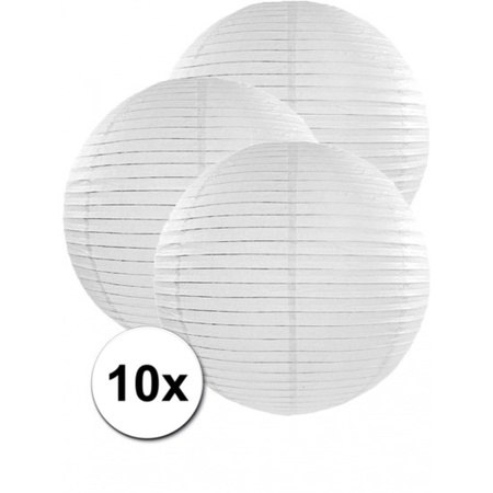 10x white paper lanterns 50 cm