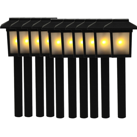 10x Tuinlamp fakkel / tuinverlichting met vlam effect 34,5 cm