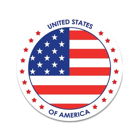 10x VS/USA sticker rond 14,8 cm landen decoratie