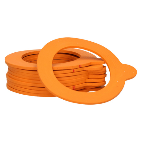 10x Weckpot inmaakringen rubber oranje 7 cm