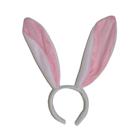 10x White rabbit / hare ears for adults