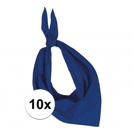 10x Zakdoek bandana kobalt blauw