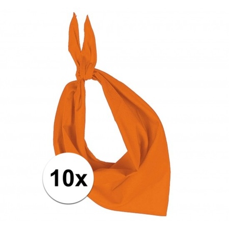 10x Zakdoek bandana oranje