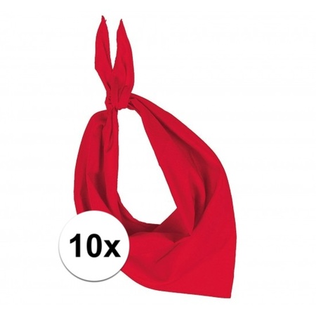 10x Colored handkerchief red