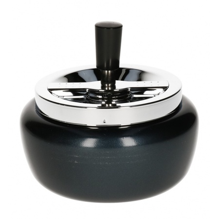 10x Turn ashtray metallic black 13 cm