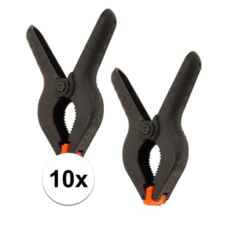 10x Black glue clamps