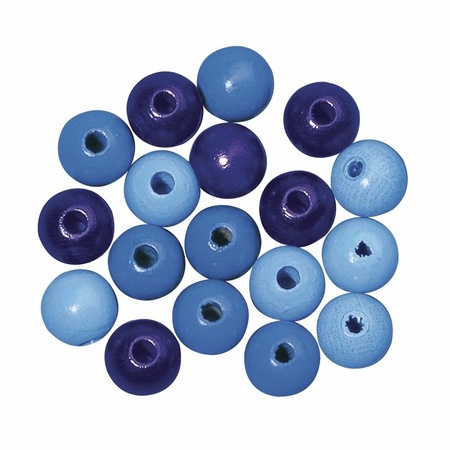 115x Blue wooden beads 6 mm