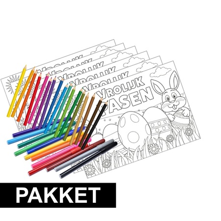 12 Easter coloring  placemats package incl markers and pencils