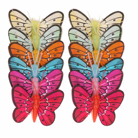 12 Stuks decoratie vlinders 5 cm