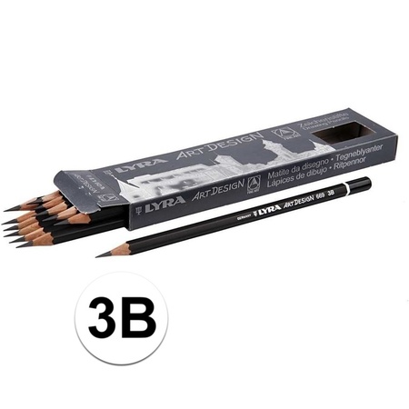 12 professional pencils hardness 3B