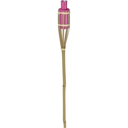 12x Bamboe tuinfakkel roze 65 cm