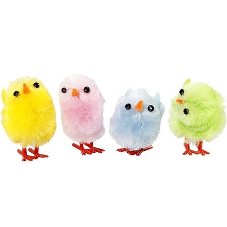 12x Colored Easter chicks 3 cm