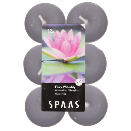 12x Scented tealights candles Fairy Waterlily 4.5 hours