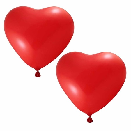 12 Red hearts balloons