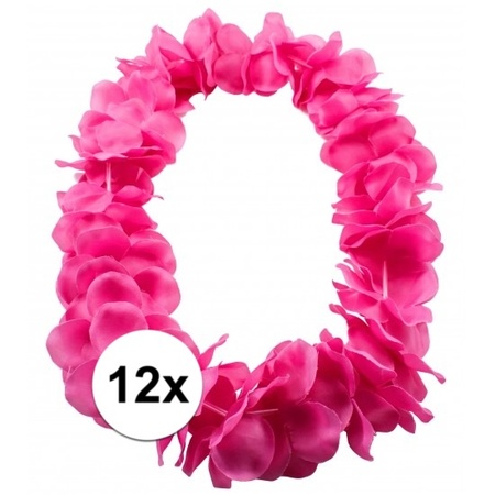 12x Hawaii garland neon pink