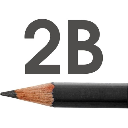 12x HB pencils for adults hardness 2B