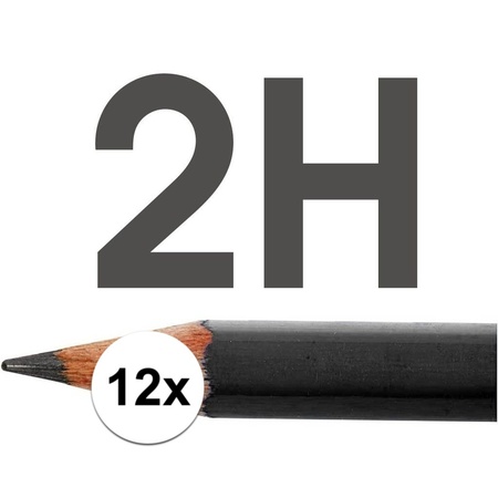 12x HB pencils for adults hardness 2H