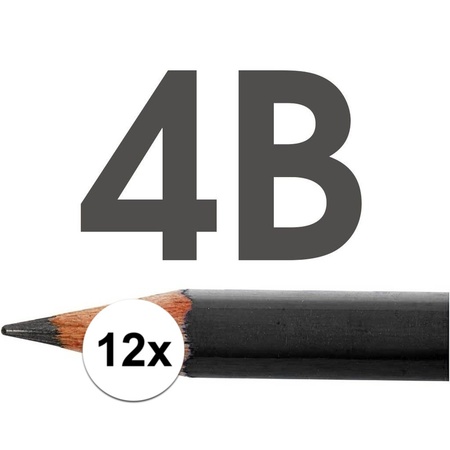 12x HB potloden voor volwassenen hardheid 4B