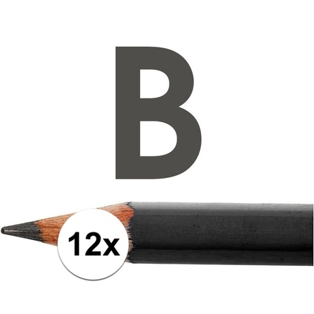 12x HB pencils for adults hardness B