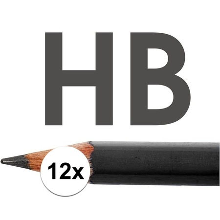 12x HB potloden voor volwassenen hardheid HB