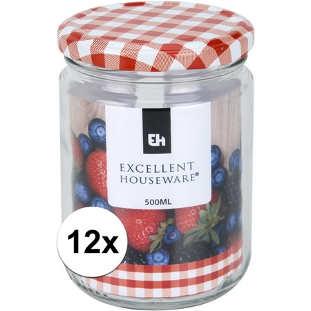 12x Preservation/preserving jar 500 ml with rotating lid