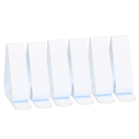 12x Tabecloth clips/clamps white 5 x 4 cm plastic
