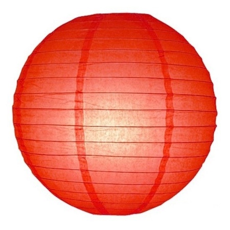 12x Luxe bol lampionnen rood 25 cm
