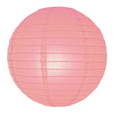 12x Luxe bol lampionnen roze 25 cm