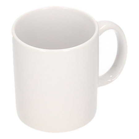 12x Unprinted white mugs 300 ml