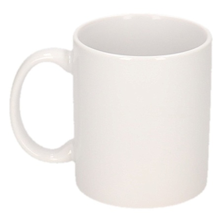12x Unprinted white mugs 300 ml