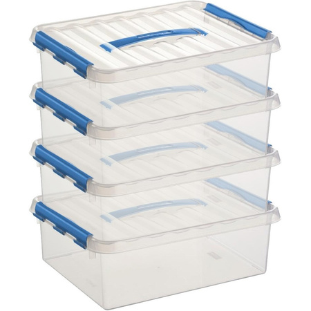 12x Storage boxes 10 liters 38 x 30 x 12 cm plastic