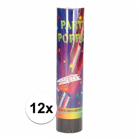 12x Party poppers confetti 20 cm 