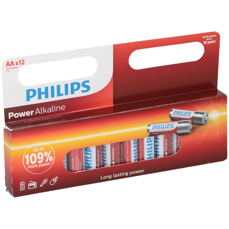 12x Philips AA batteries power alkaline