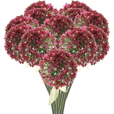 12x Pink/red ornamental onion artificial flowers 70 cm