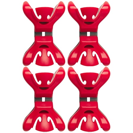 12x Slingers/decoratie ophangen slingerklemmen rood
