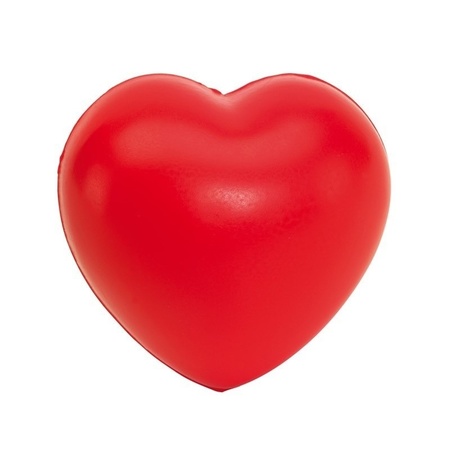 12x Stressballen rood hartjes vorm 8 x 7 cm