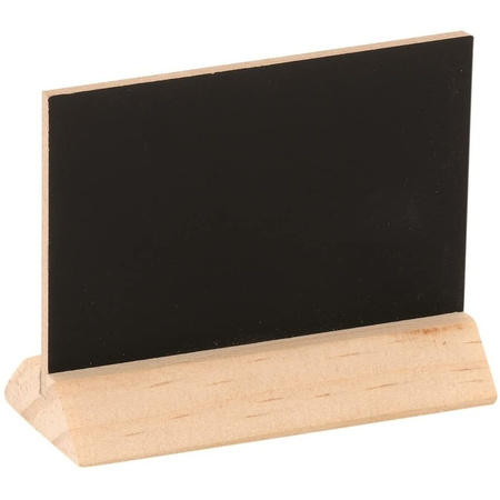 12x stuks houten mini krijtbordjes/schrijfbordjes op voet 6 cm