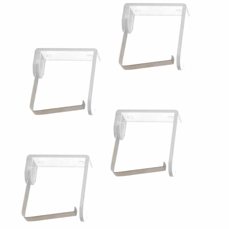 12x Tabecloth clips/clamps transparent 4.5 x 4.5 cm plastic